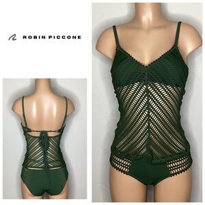 New. Robin Piccone green crochet tankini set. Small. Retails $205